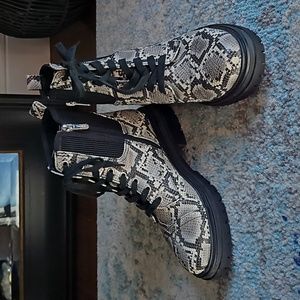 Snake print boots